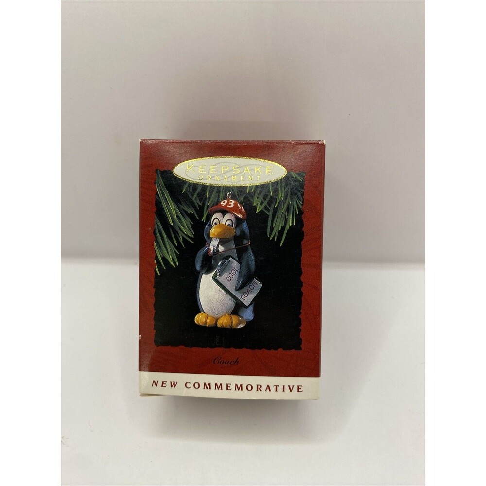 Hallmark Keepsake 1993 Christmas Ornament "Coach" Penguin New Commemorative